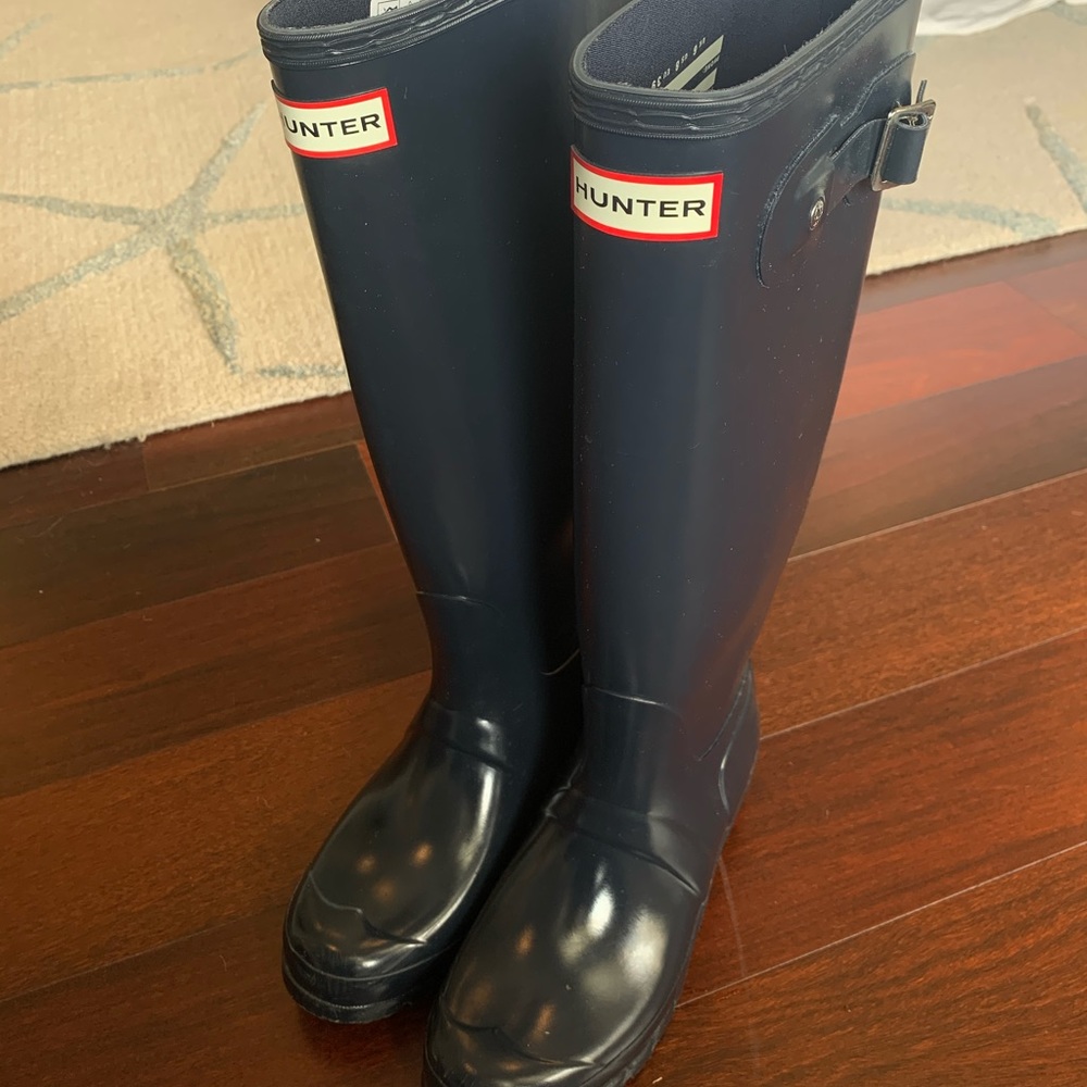 Navy Hunter Boots! size US8